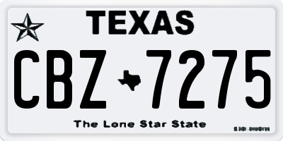 TX license plate CBZ7275