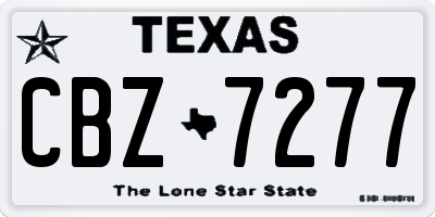 TX license plate CBZ7277