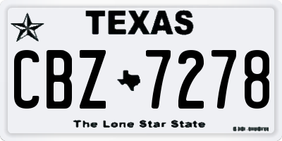 TX license plate CBZ7278