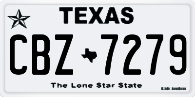 TX license plate CBZ7279