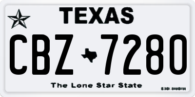 TX license plate CBZ7280