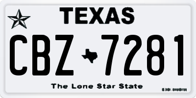 TX license plate CBZ7281