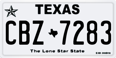 TX license plate CBZ7283