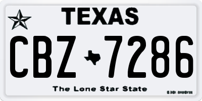 TX license plate CBZ7286