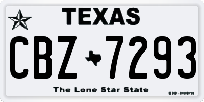 TX license plate CBZ7293