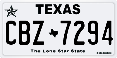 TX license plate CBZ7294