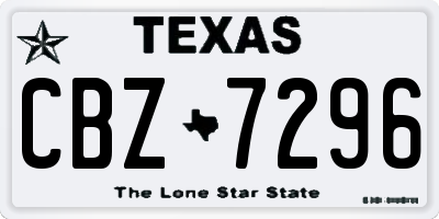 TX license plate CBZ7296