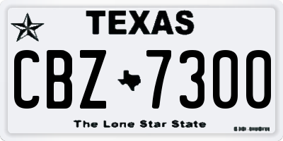 TX license plate CBZ7300
