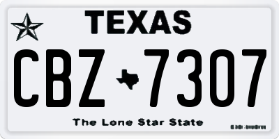 TX license plate CBZ7307