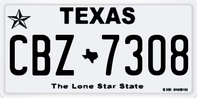 TX license plate CBZ7308
