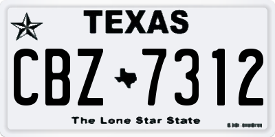 TX license plate CBZ7312