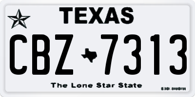 TX license plate CBZ7313