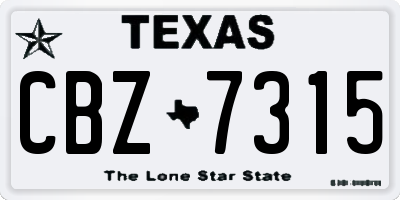 TX license plate CBZ7315