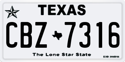 TX license plate CBZ7316