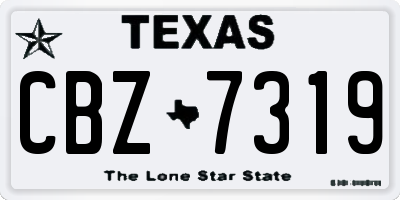 TX license plate CBZ7319