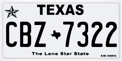 TX license plate CBZ7322