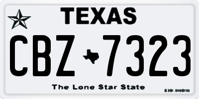 TX license plate CBZ7323