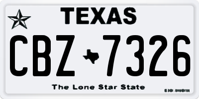 TX license plate CBZ7326