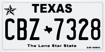 TX license plate CBZ7328