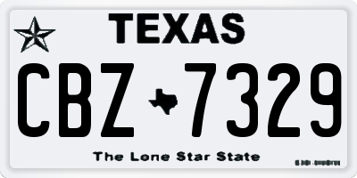 TX license plate CBZ7329