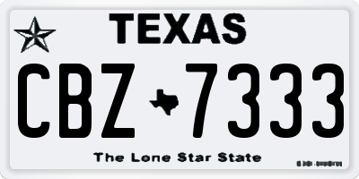TX license plate CBZ7333