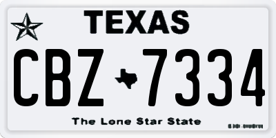 TX license plate CBZ7334