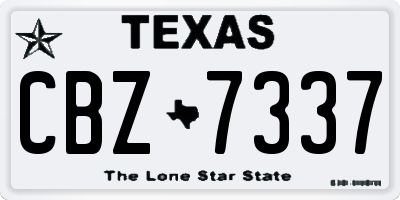 TX license plate CBZ7337