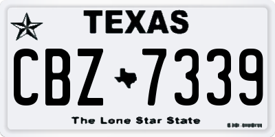 TX license plate CBZ7339