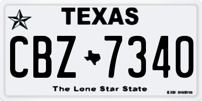 TX license plate CBZ7340
