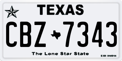 TX license plate CBZ7343