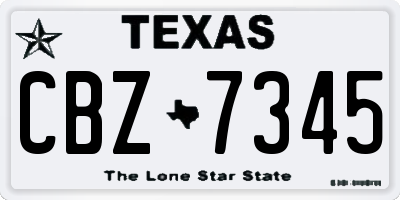 TX license plate CBZ7345