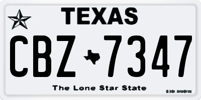 TX license plate CBZ7347