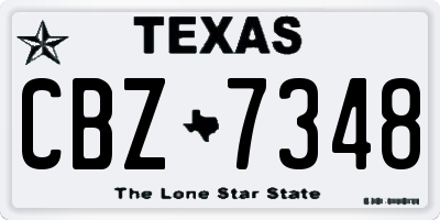 TX license plate CBZ7348