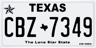 TX license plate CBZ7349