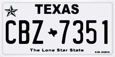TX license plate CBZ7351