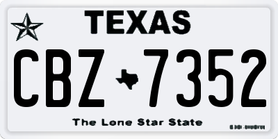 TX license plate CBZ7352