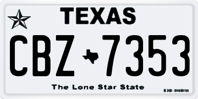 TX license plate CBZ7353