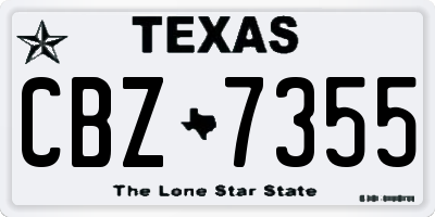 TX license plate CBZ7355
