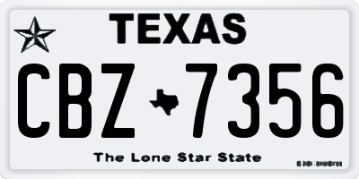 TX license plate CBZ7356