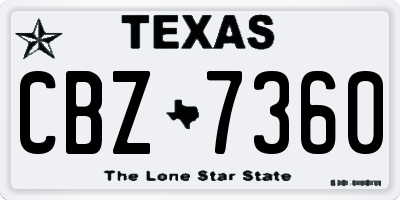 TX license plate CBZ7360