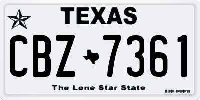 TX license plate CBZ7361