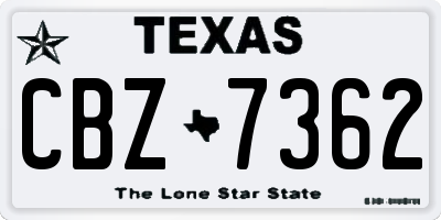 TX license plate CBZ7362