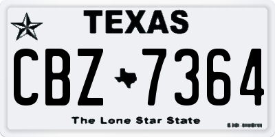 TX license plate CBZ7364