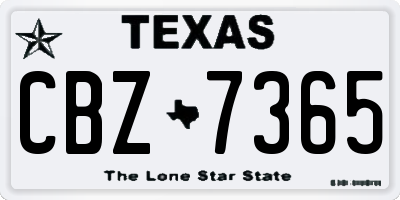 TX license plate CBZ7365