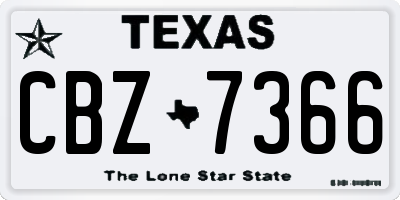 TX license plate CBZ7366