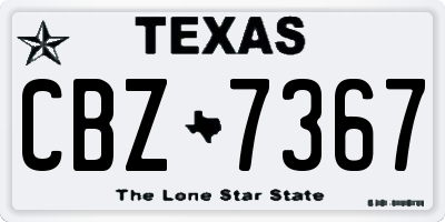 TX license plate CBZ7367