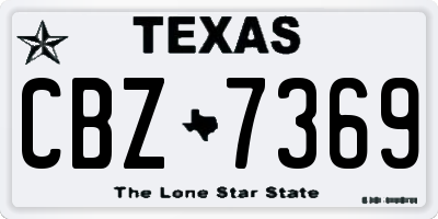 TX license plate CBZ7369