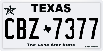 TX license plate CBZ7377