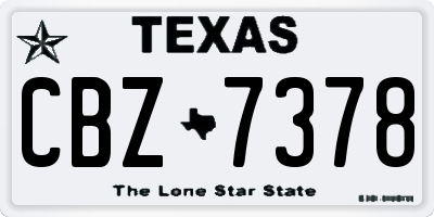 TX license plate CBZ7378