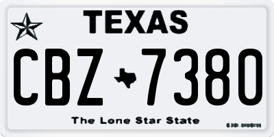 TX license plate CBZ7380
